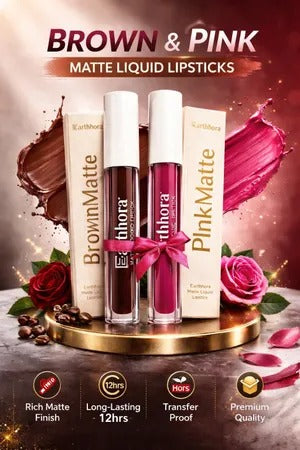 Pack Of 2 - Brown and Pink || Matte Liquide Lipstick